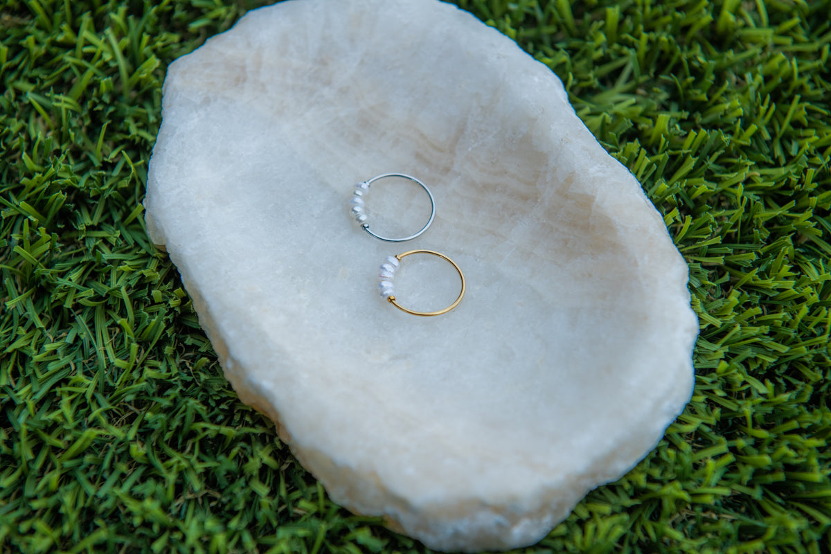 Freshwater Pearl Ring flat lay